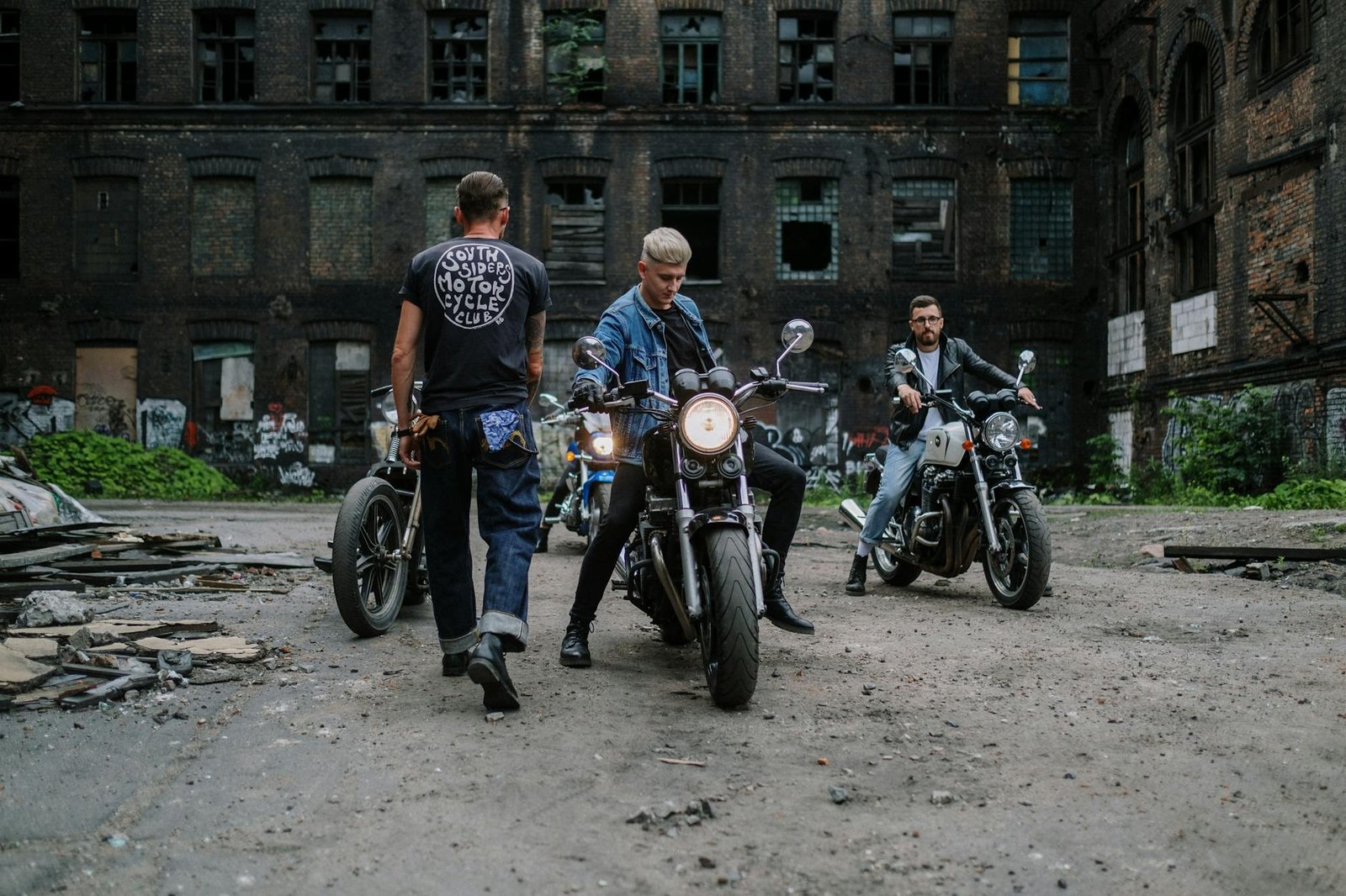 men riding motorcycles